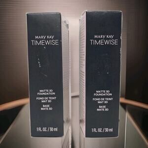 2 X Mary Kay TimeWise Matte 3D Foundation - Beige 100 - 1 fl. oz. - New in Box